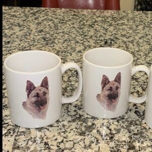 NWT German Shepherd Coffee Mug Bundle - 2 large coffee mugs ceramic